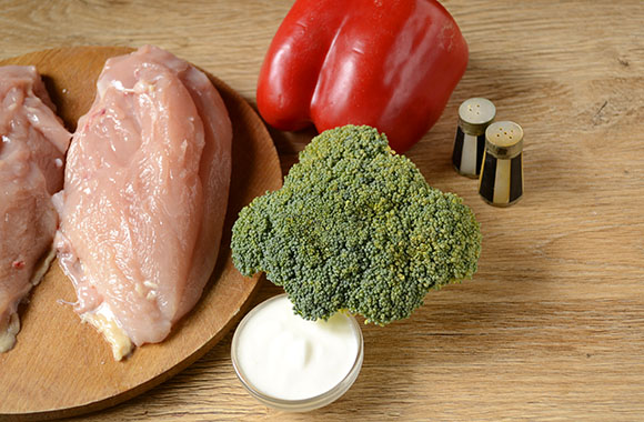куриное филе с брокколи в сметане рецепт фото 1